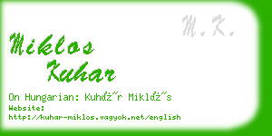miklos kuhar business card